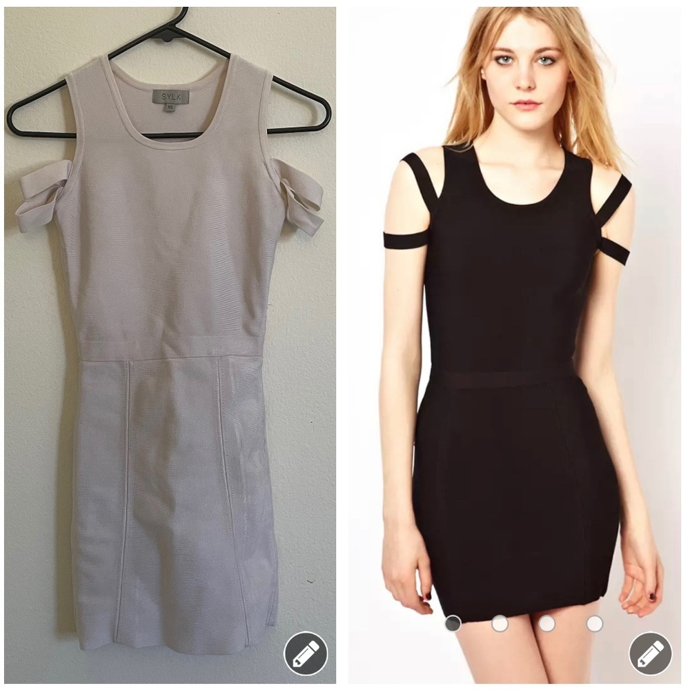 S.Y.L.K Bandage Mini Dress with Cold Shoulder